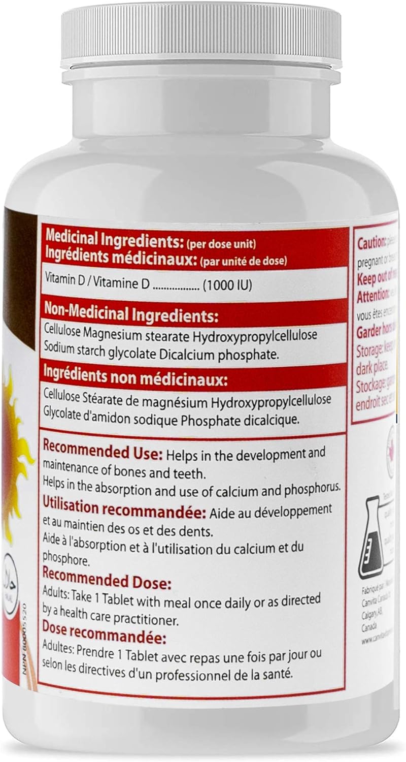 Vitamin D Halal Tablet (1000IU) - Canvita