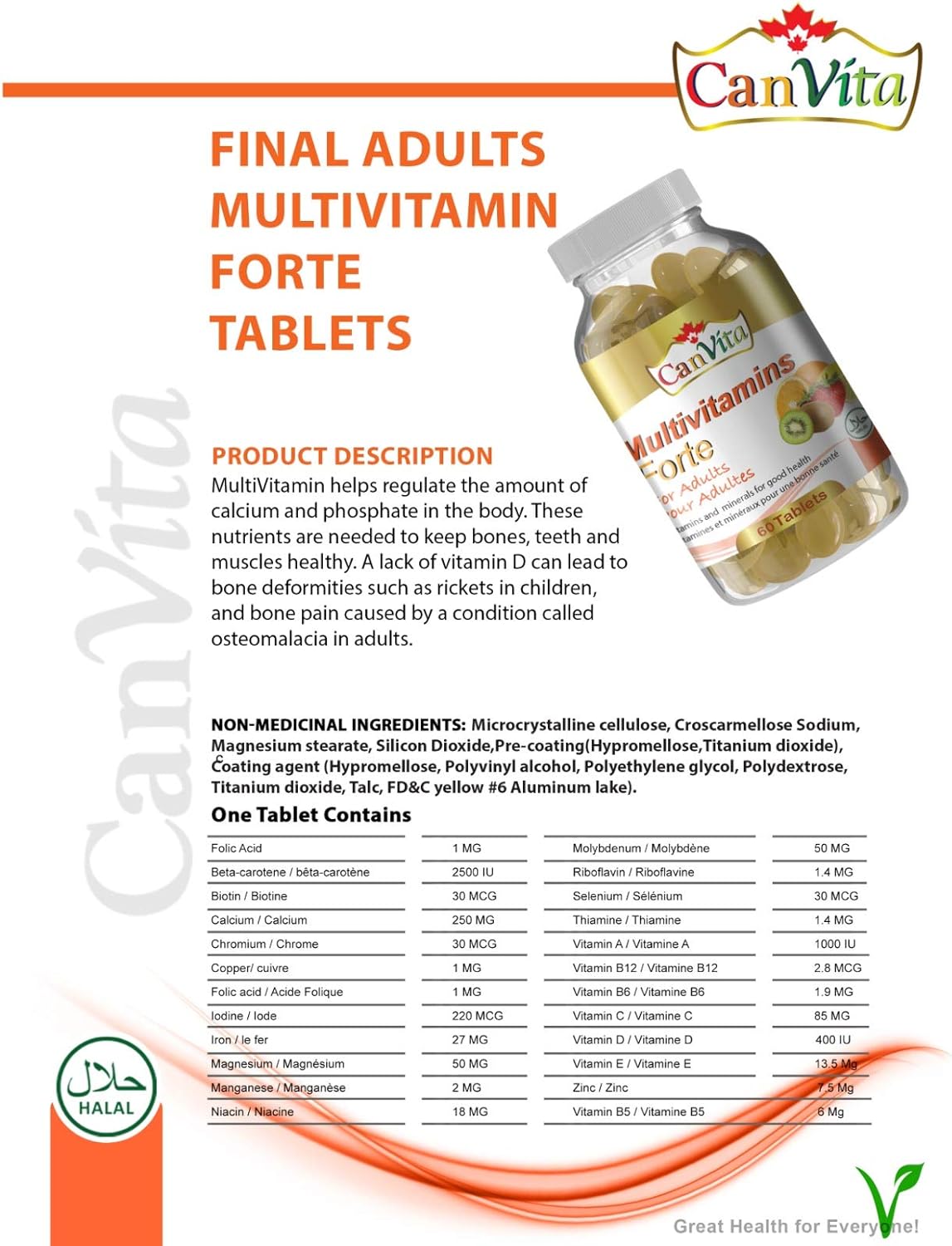 Adult Multivitamin Halal Tablet - Canvita