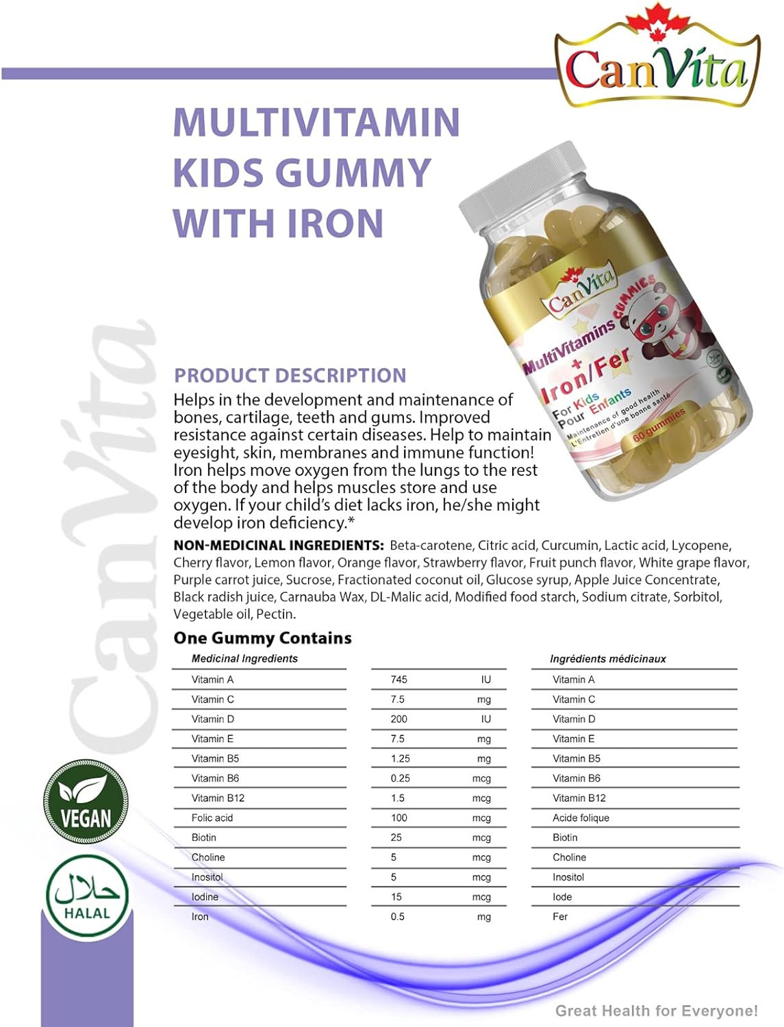 Kid’s Halal Multivitamins + Iron Gummy (240 gummies) - Canvita
