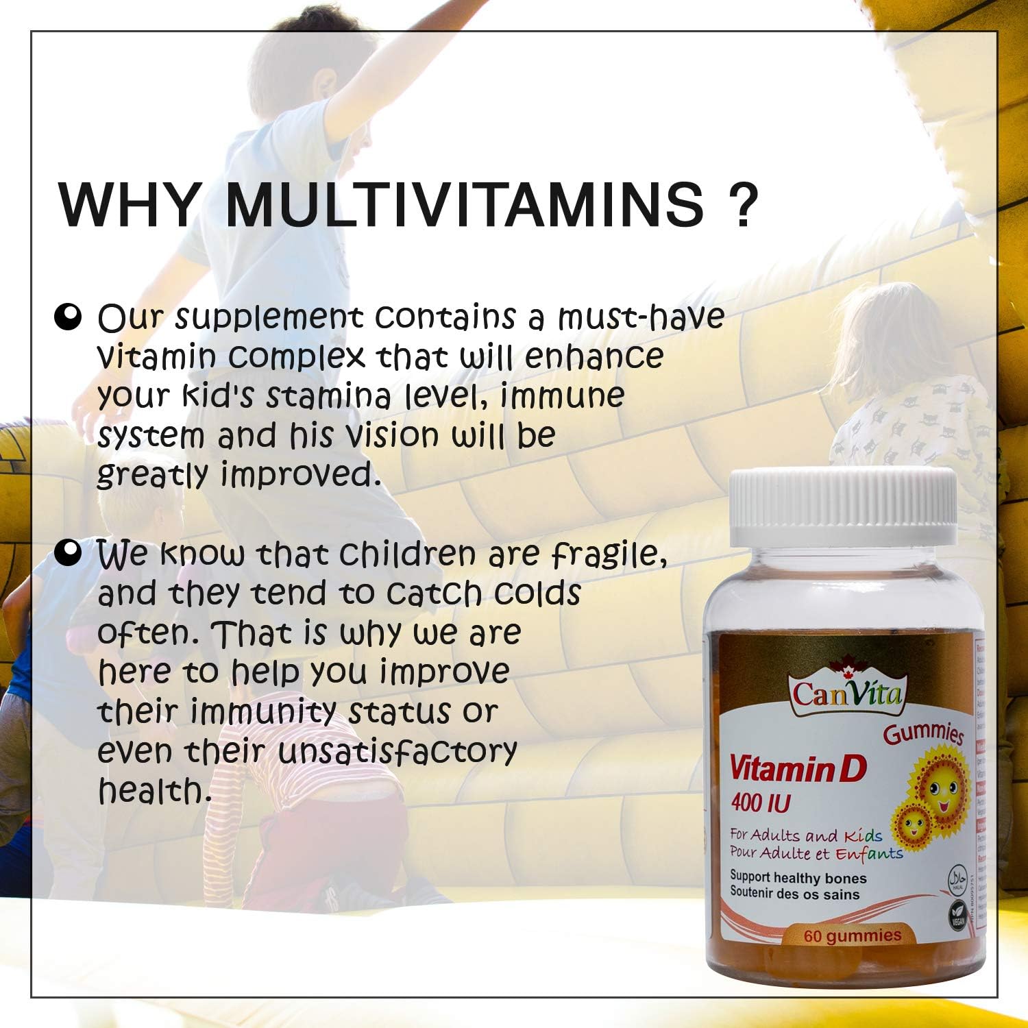 Vitamin D Halal & Vegan Gummy (400IU) - Canvita