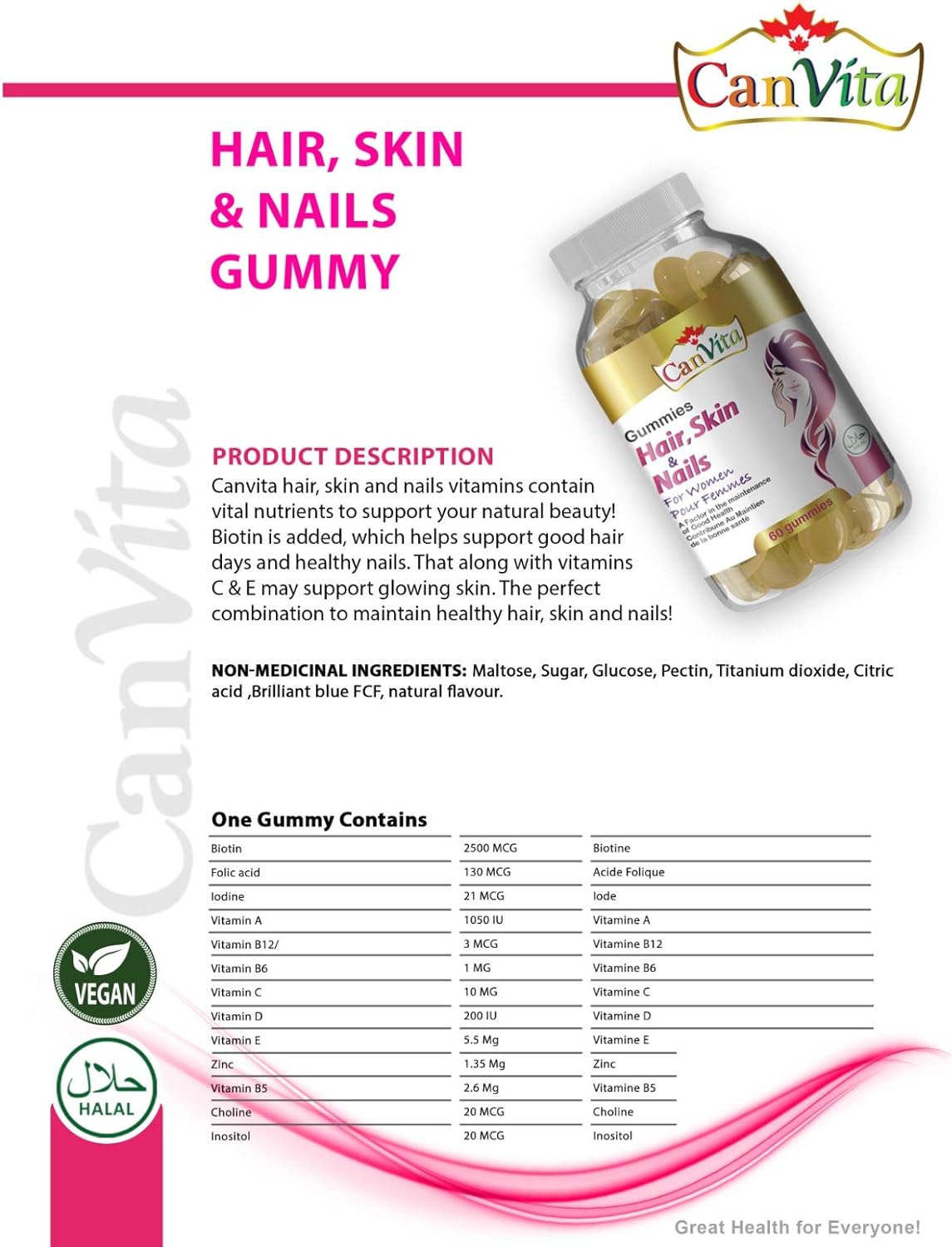 Hair, Skin and Nails Halal & Vegan Gummy - Canvita