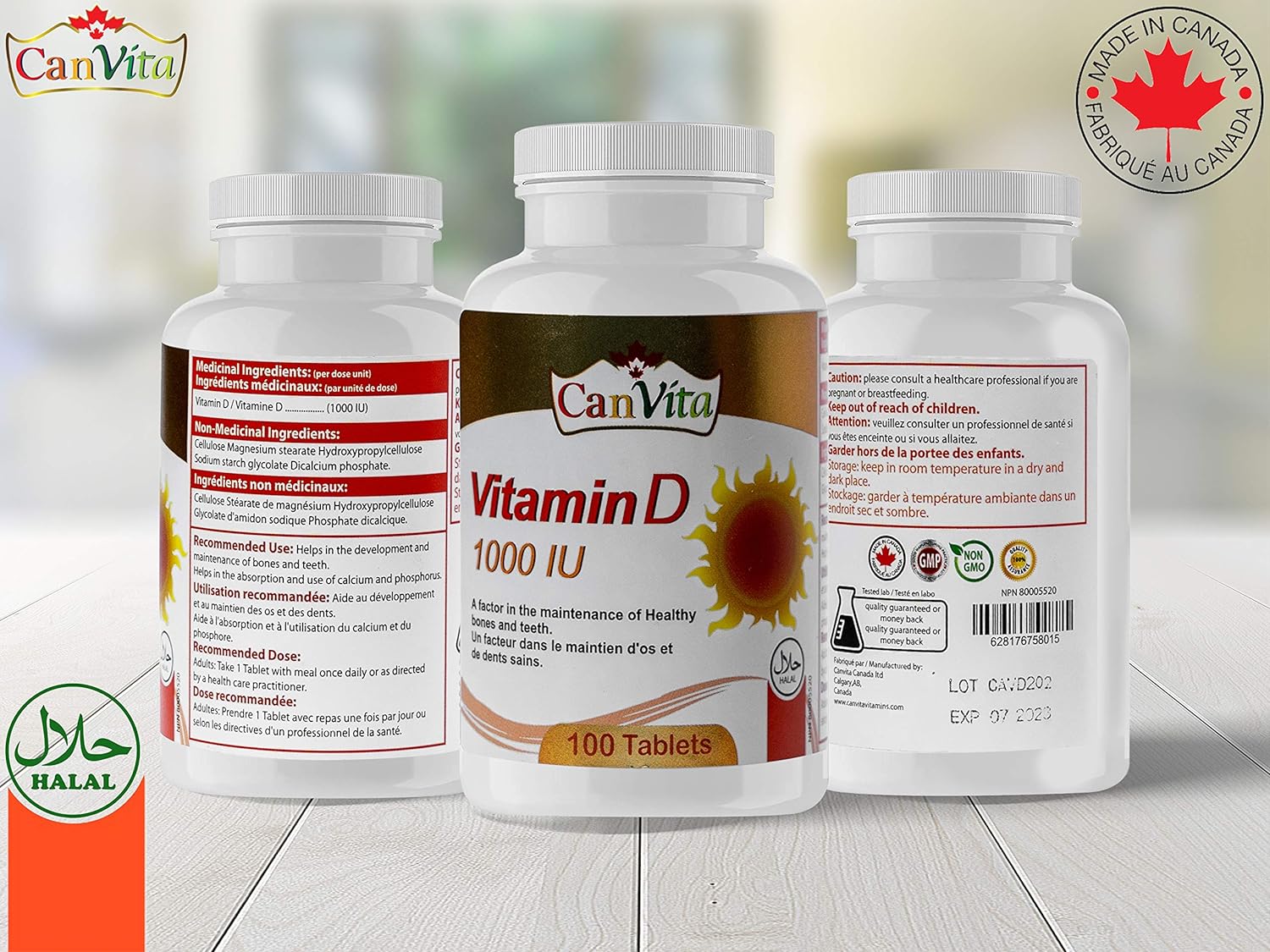 Vitamin D Halal Tablet (1000IU) - Canvita