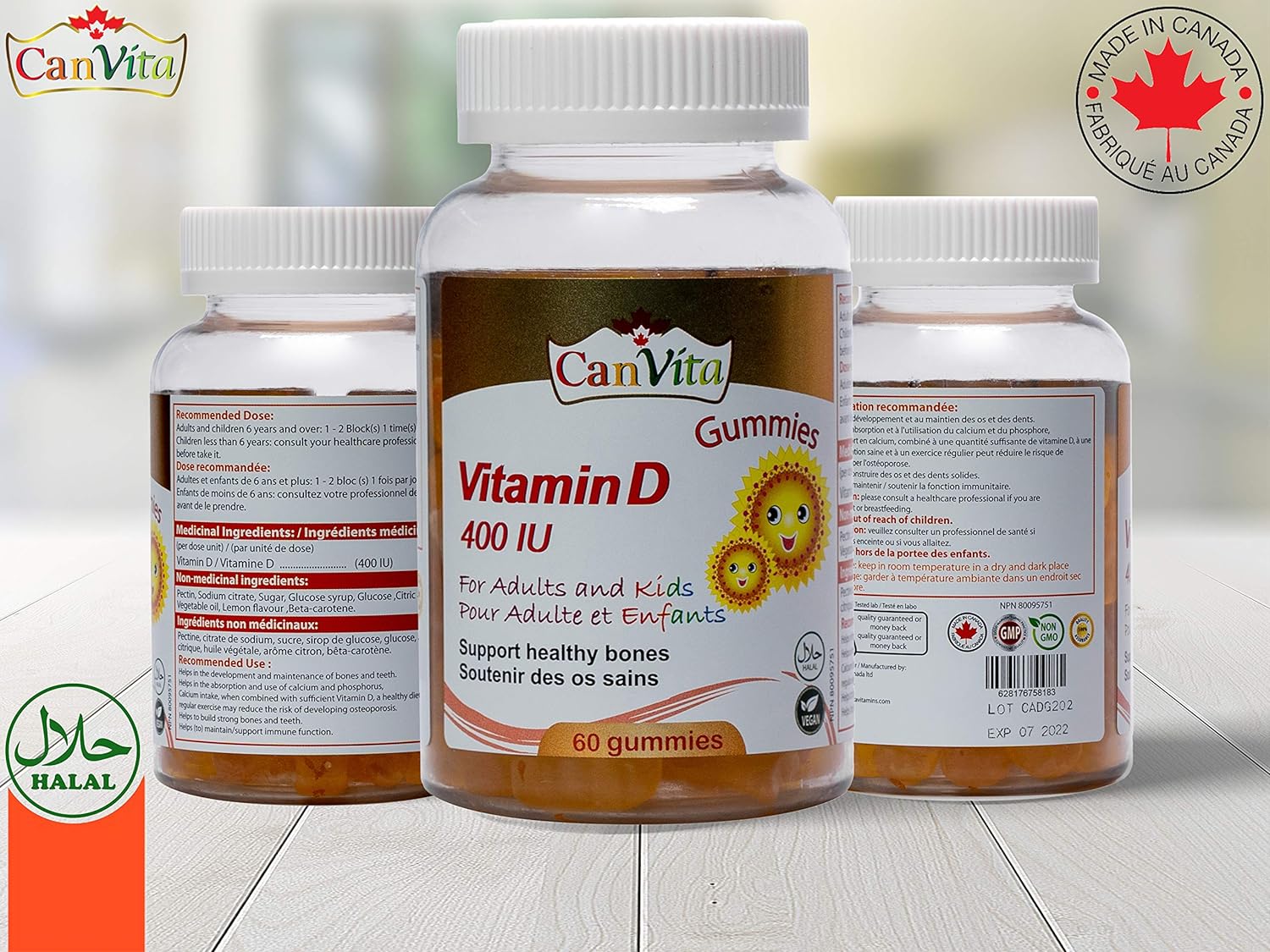 Vitamin D Halal & Vegan Gummy (400IU) - Canvita