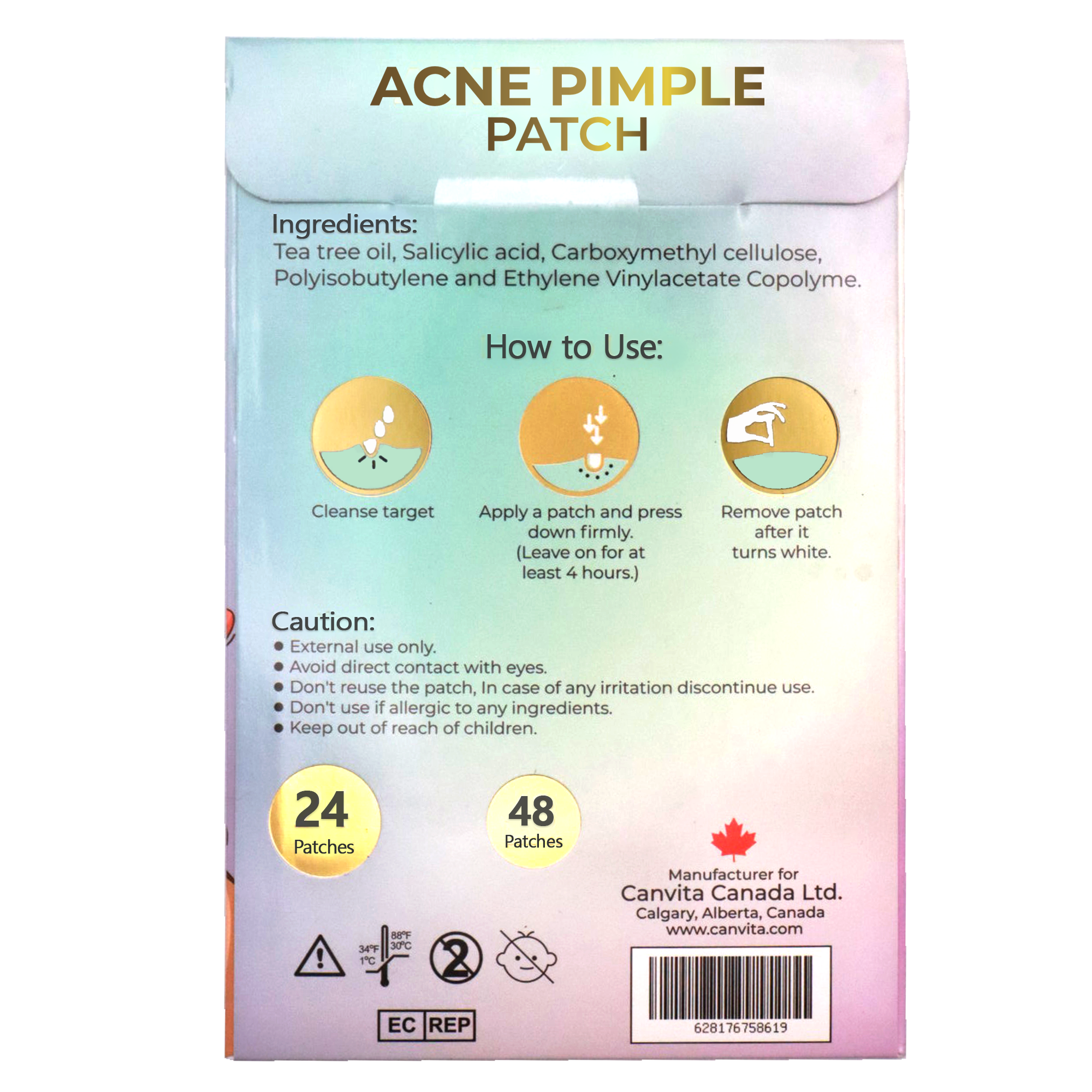 CanVita Pimple Patches - 72 Dots of Effective Solution for Skin Care - Canvita