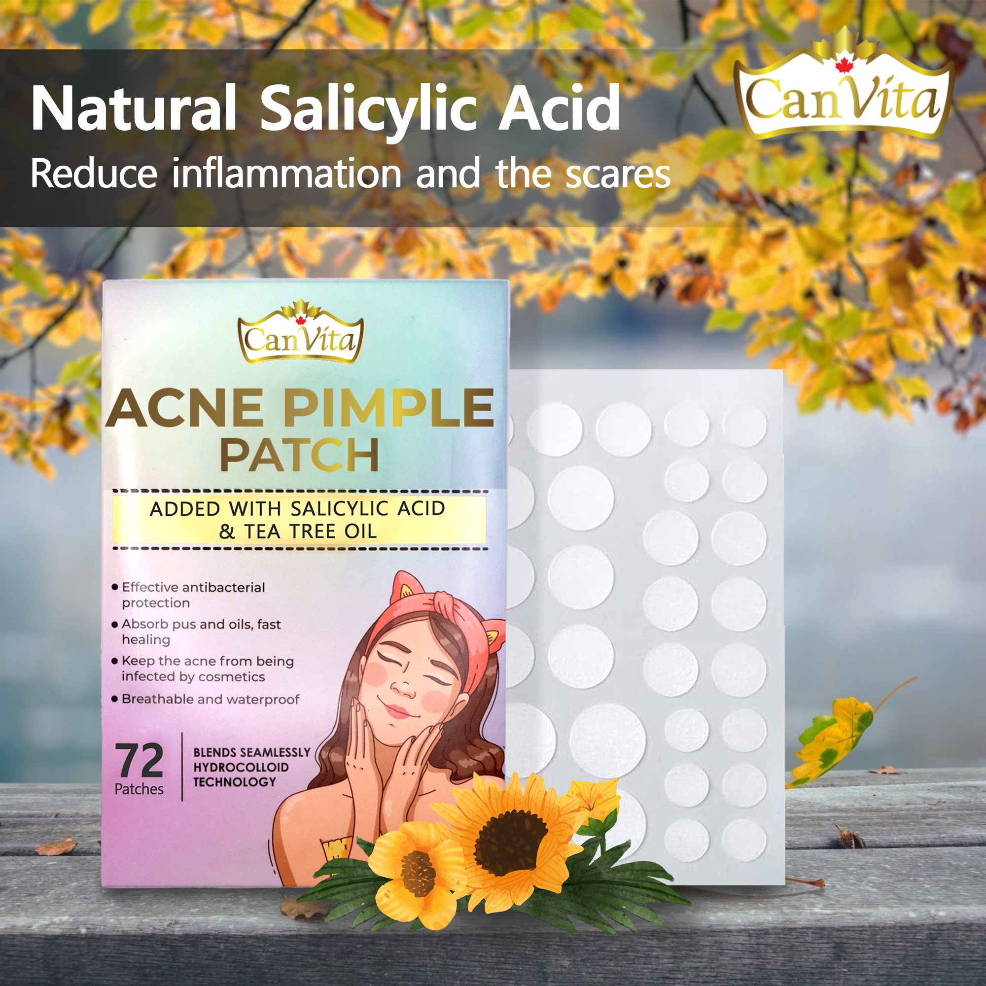CanVita Pimple Patches - 72 Dots of Effective Solution for Skin Care - Canvita
