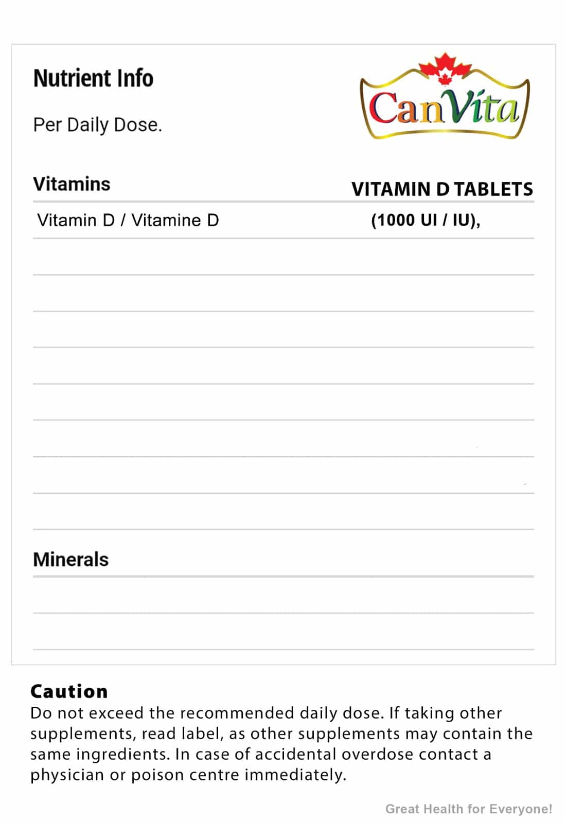 Vitamin D Halal Tablet (1000IU) - Canvita