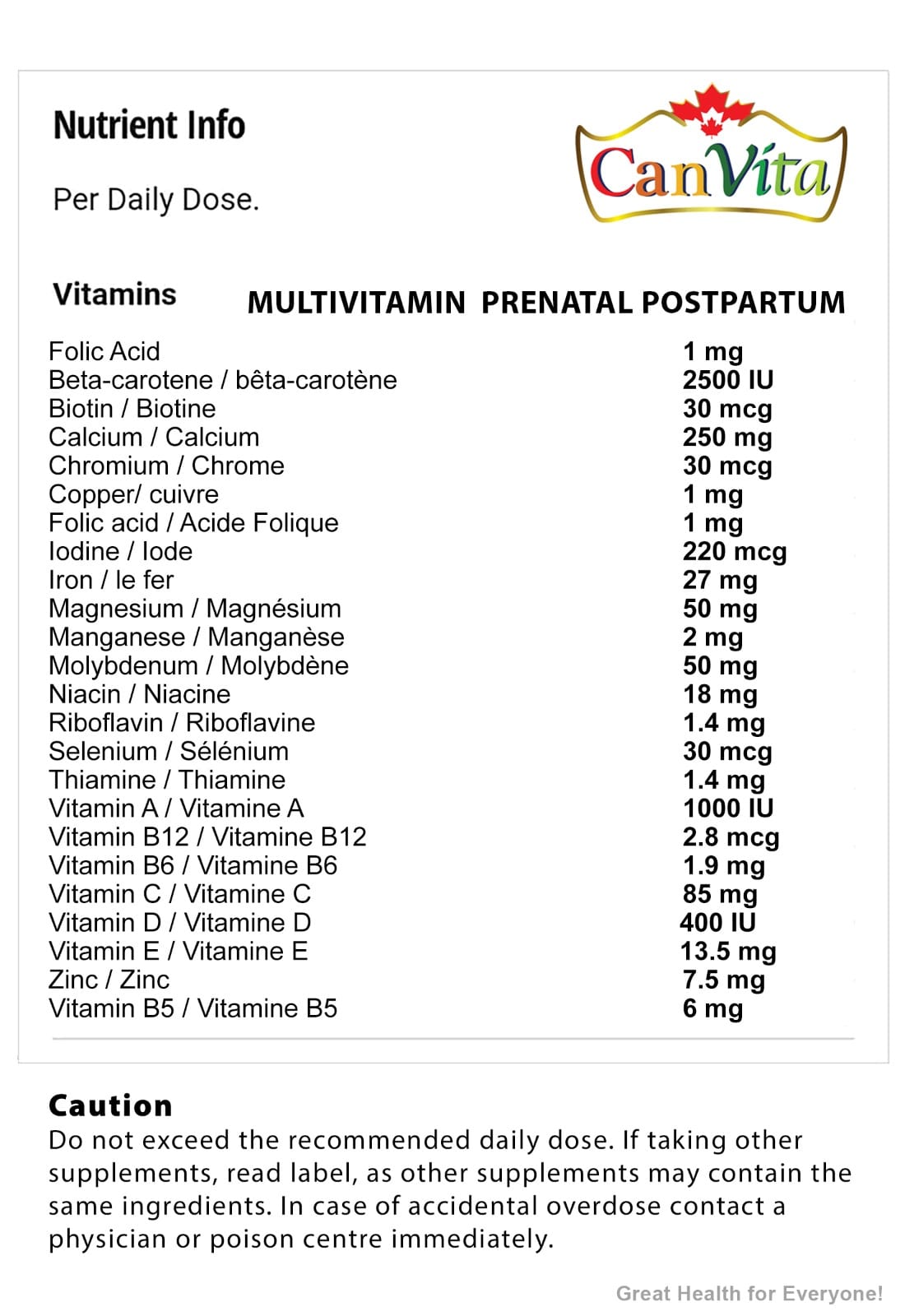 Prenatal and Postpartum Halal Tablet - Canvita
